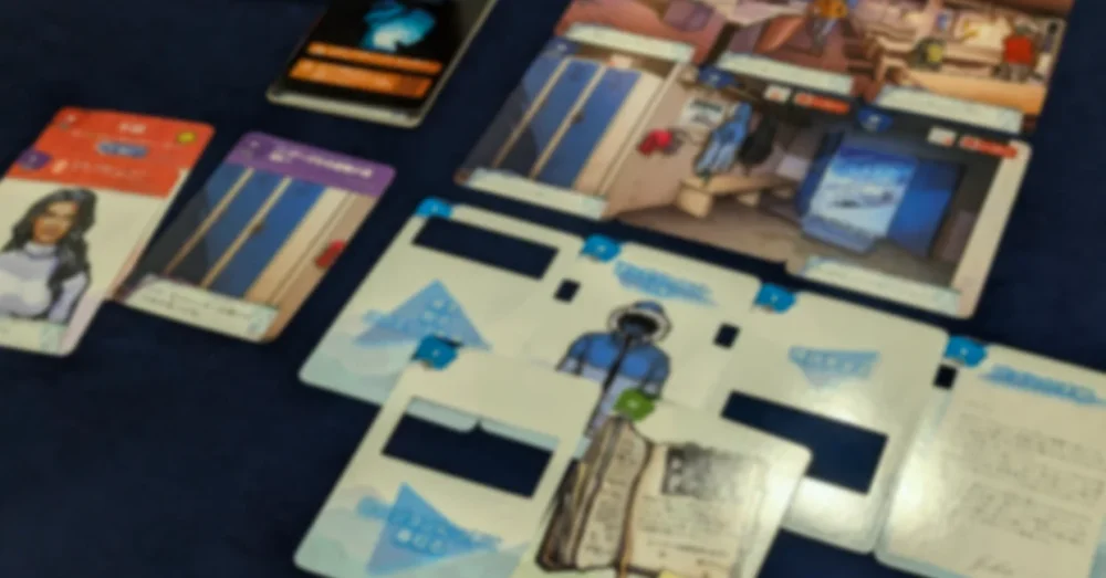 バックストーリーズ氷雪の下で(ボードゲーム)のゲームプレイ写真。