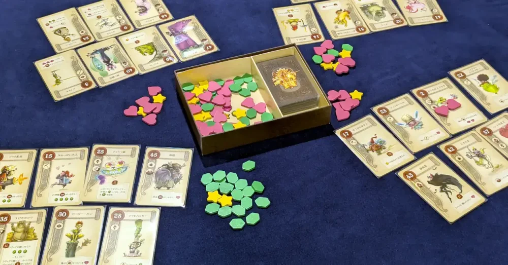 オトギドラフト(ボードゲーム)のゲームプレイ写真。